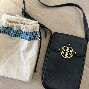 Tory Burch Black and Gold Miller Crossbody Bag